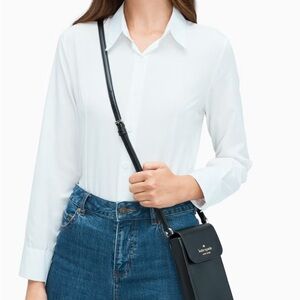 Kate Spade Staci North South Flap Phone Crossbody Black